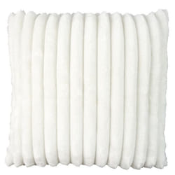 Coussin Déco Côtelé 40x40cm Écru