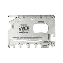 Carte de Survie Multifonctions 8cm Argent