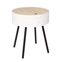 Table dappoint & Coffre Eugénie 45cm Blanc - Paris Prix - Métal - Essentiel