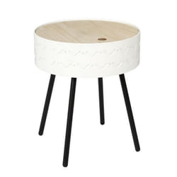 Table dappoint & Coffre Eugénie 45cm Blanc - Paris Prix - Métal - Essentiel
