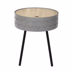 Table dappoint & Coffre Eugénie 45cm Gris - Paris Prix - Essentiel - Métal