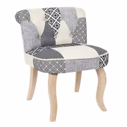 Fauteuil Patchwork Design Eleonor 68cm Gris