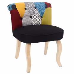 Fauteuil Patchwork Design Eleonor 68cm Multicolore