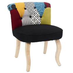 Fauteuil Patchwork Design Eleonor 68cm Multicolore
