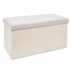 Banc Coffre Pliable Tressé 76cm Gris