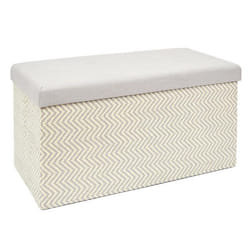 Banc Coffre Pliable Tressé 76cm Gris