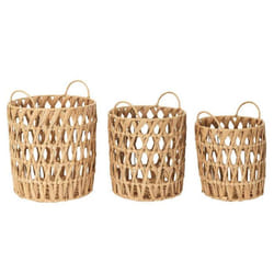 Lot de 3 Paniers de Rangement Ajouré 40cm Naturel