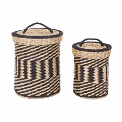 Lot De 2 Paniers De Rangement mirage 40cm Noir - Paris Prix