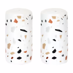 Lot de 2 Moulins Design Sel & Poivre 8cm Blanc