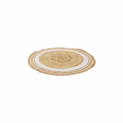 Tapis rond en Jute coton Blanc