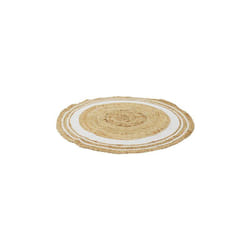 Tapis rond en Jute coton Blanc