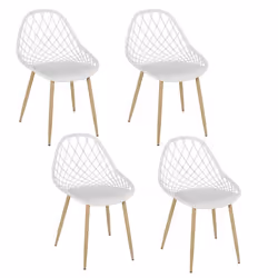 Lot de 4 Chaises Design Malaga 80cm Blanc