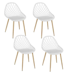 Lot de 4 Chaises Design Malaga 80cm Blanc