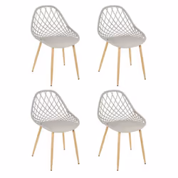 Lot de 4 Chaises Design Malaga 80cm Taupe