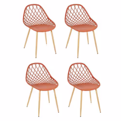 Lot de 4 Chaises Design Malaga 80cm Terracotta