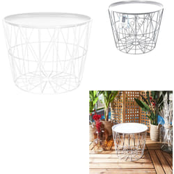Table filaire metal blanc diametre 50CM M4