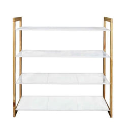 Meuble à Chaussures - PARIS PRIX - City - 4 étagères - Blanc