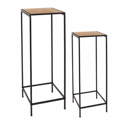 Lot de 2 Sellettes Design Bambou Rosa 90cm Noir