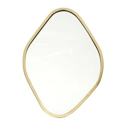 Miroir Mural Déco Contour Losange 34cm Or