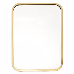 Miroir Mural Déco Contour Carré 34cm Or