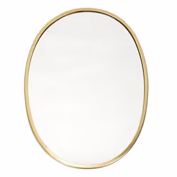 Miroir Mural Déco Contour Ovale 34cm Or