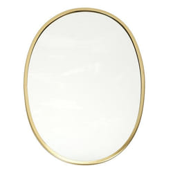 Miroir Mural Déco Contour Ovale 34cm Or