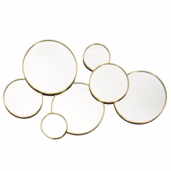Lot de 6 Miroirs Muraux Rond 57cm Or