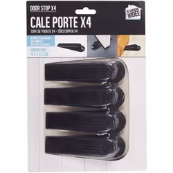 Cale-portes - JE CHERCHE UNE IDEE - Set de 4 - Plastique - Noir - Dimensions 12x3.6 cm