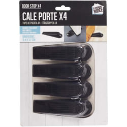Cale-portes - JE CHERCHE UNE IDEE - Set de 4 - Plastique - Noir - Dimensions 12x3.6 cm