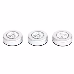 Lot de 3 Lampes à Led Push 7cm Blanc