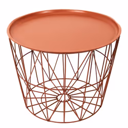 Table dAppoint Design Filaire 52cm Terracotta