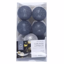 Guirlande Lumineuse Led Boule 360cm Bleu & Gris