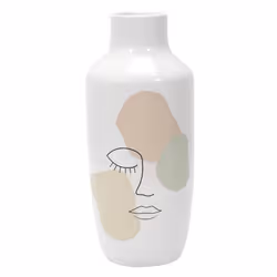 Vase Déco en Céramique Poésie 29cm Blanc