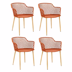 Lot de 4 Fauteuils Design Malaga 80cm Terracotta