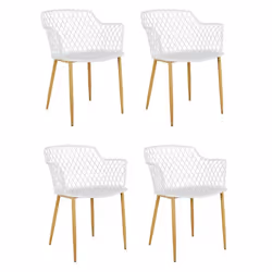 Lot de 4 Fauteuils Design Malaga 80cm Blanc