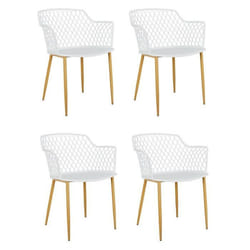Lot de 4 Fauteuils Design Malaga 80cm Blanc