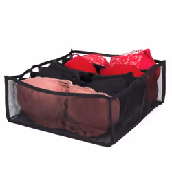 Lot de 6 Rangements Sous-Vêtements 32cm Noir
