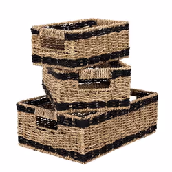 Lot de 3 Paniers de Rangement Mirage 35cm Noir