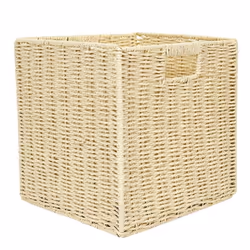 Boîte de Rangement Pliable Tressée 30x30cm Naturel