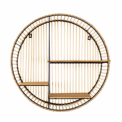 Étagère Murale Ronde Déco Java 53cm Beige