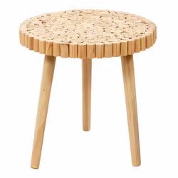Table Basse en Bois Rondin 60cm Naturel