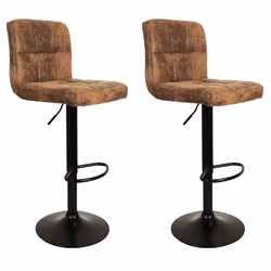 Lot de 2 Chaises de Bar Dowtown 93cm Marron
