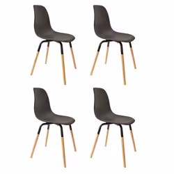 Lot de 4 Chaises Scandinaves Phénix 81cm Noir