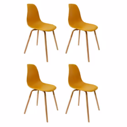 Lot de 4 Chaises Scandinaves Phénix 81cm Moutarde