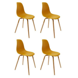 Lot de 4 Chaises Scandinaves Phénix 81cm Moutarde