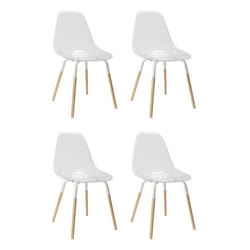 Lot de 4 Chaises Scandinaves Phénix 81cm Transparent