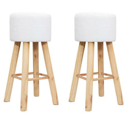 Lot de 2 Tabourets de Bar Freya 68cm Blanc