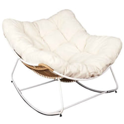 Fauteuil Design Odin 110cm Naturel & Blanc