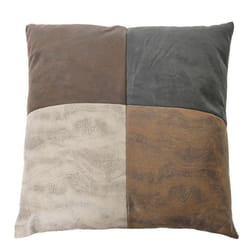 Coussin Déco Patchwork 40x40cm Marron & Beige