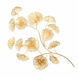 Décoration Murale en Métal Fleur 54cm Or